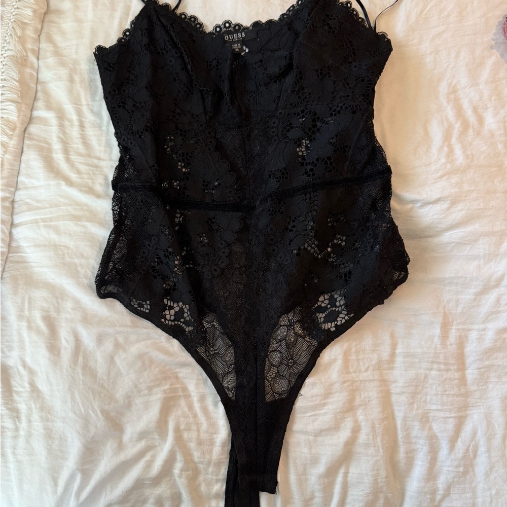 Guess Black Lace Bodysuit